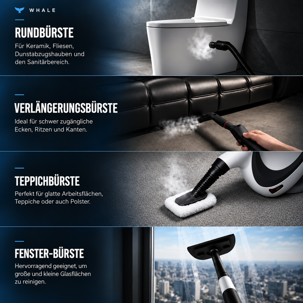 WHALE®️ Hochtemperatur-Dampfreiniger