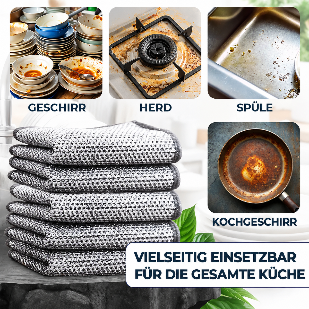 KitchenClean - Magische Tücher aus Stahlwolle