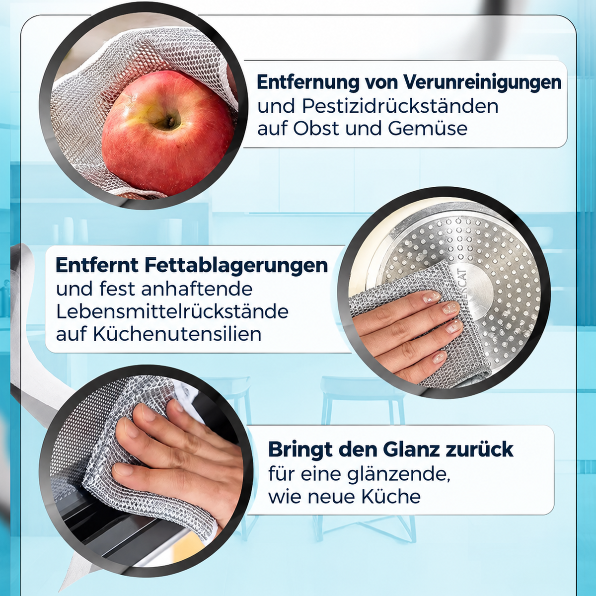 KitchenClean - Magische Tücher aus Stahlwolle