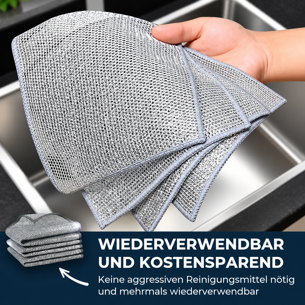 KitchenClean - Magische Tücher aus Stahlwolle