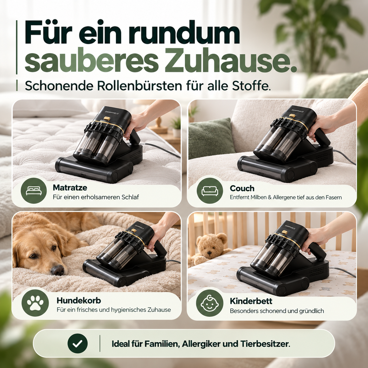 WHALE®️ - Kompakter Matratzenstaubsauger